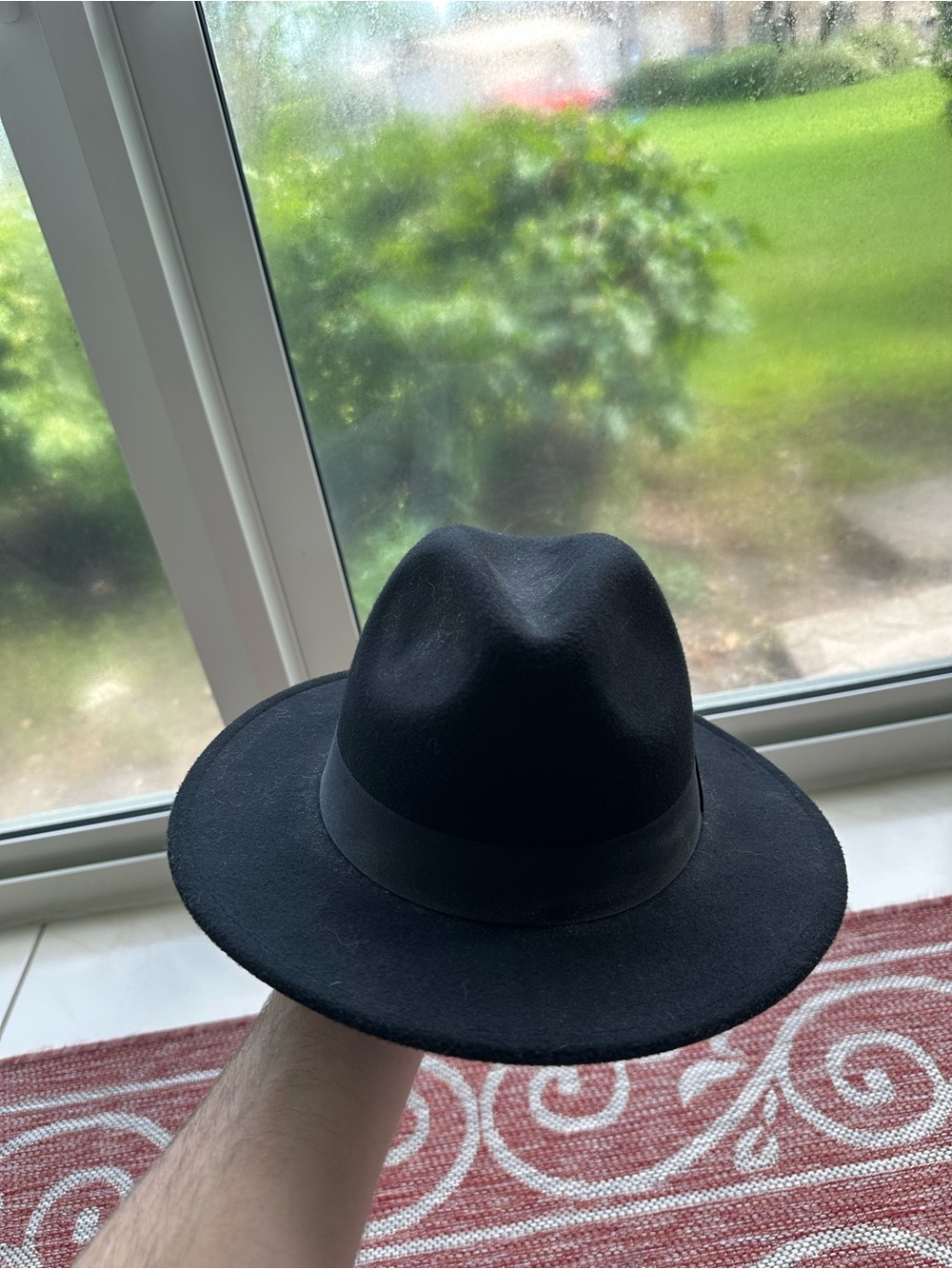 H&M Black Fedora Hat Size M 58 Classic Wide Brim